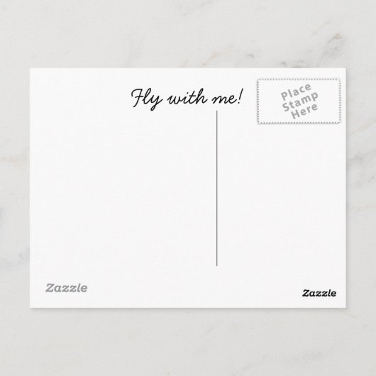 Vlieg met mij briefkaart (Achterkant)