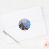vlieg met mij! ronde sticker (Envelop)