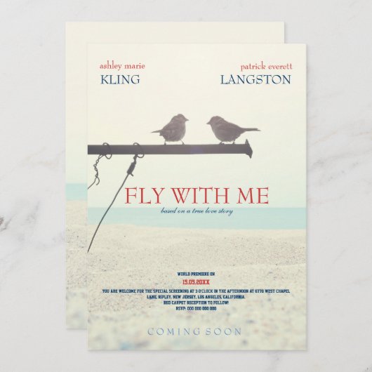 Vlieg met mij - Weddenschap Kaart (Voorkant / Achterkant)