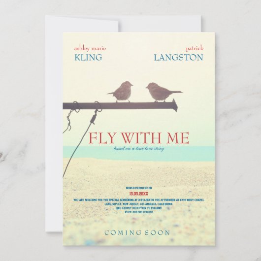 Vlieg met mij - Weddenschap Kaart (Voorkant)