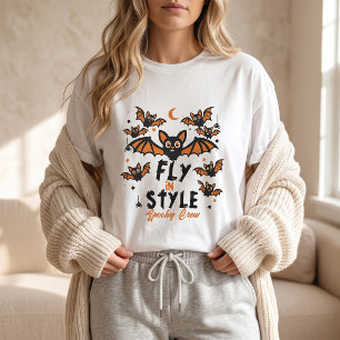 Vlieg met stijl Spooky Crew Schattige Vleermuis Ha T-shirt