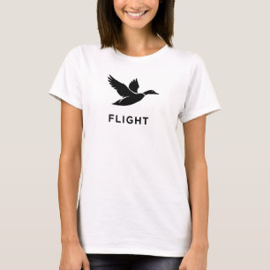 VLIEG Minimalistische Vliegende Eend Silhouet Kuns T-shirt