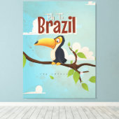  vlieg naar Brazilië Toucan Travel Poster Canvas Afdruk (Insitu (Houten vloer))