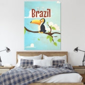  vlieg naar Brazilië Toucan Travel Poster Canvas Afdruk (Insitu (Slaapkamer))