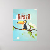 vlieg naar Brazilië Toucan Travel Poster Canvas Afdruk (Voorkant)