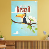  vlieg naar Brazilië Toucan Travel Poster Canvas Afdruk (Insitu (Woonkamer))