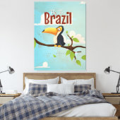  vlieg naar Brazilië Toucan Travel Poster Canvas Afdruk (Insitu (Slaapkamer))