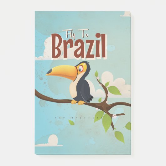  vlieg naar Brazilië Toucan Travel Poster Post-it® Notes (Voorkant)