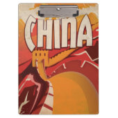 Vlieg naar China vintage reisposter Klembord (Voorkant)