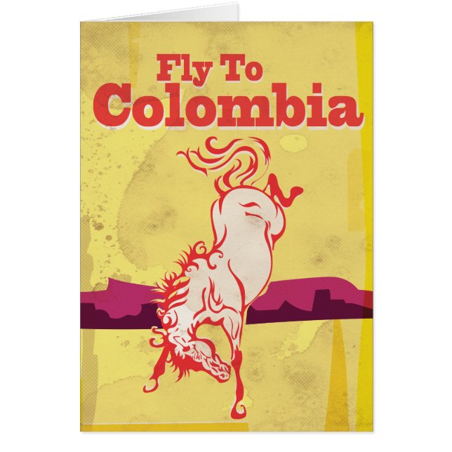Vlieg naar Colombia vintage reisposter (Voorkant)