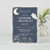 Vlieg naar de Moon Soulmate Ghosts Wedding Kaart (Staand voorkant)