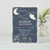 Vlieg naar de Moon Soulmate Ghosts Wedding Kaart (Staand voorkant)