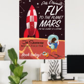 Vlieg naar de planeet Mars! Vintage reisposter Poster (Thuiskantoor)
