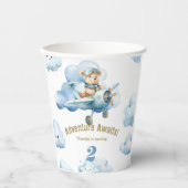 Vlieg naar Fun: Teddy's 2nd Birthday Adventure Papieren Bekers (Voorkant)