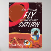 Vlieg naar het jaartal Planet Saturn Poster (Voorkant)
