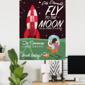 Vlieg naar het maan Poster. Poster (Thuiskantoor)