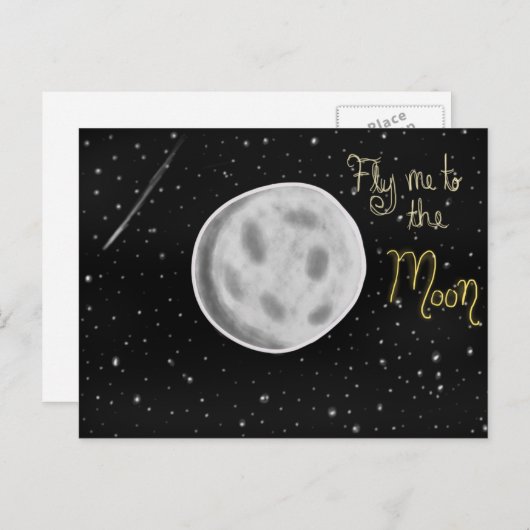 Vlieg naar het Moon Briefkaart (Voorkant / Achterkant)