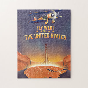Vlieg naar het Westen en zie de Verenigde Staten. Legpuzzel