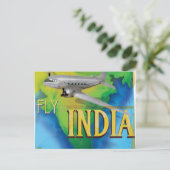 Vlieg naar India Briefkaart (Staand voorkant)