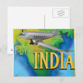 Vlieg naar India Briefkaart (Voorkant / Achterkant)