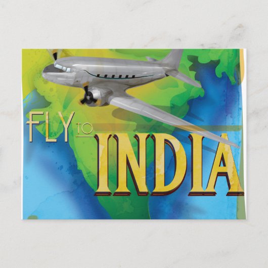 Vlieg naar India Briefkaart (Voorkant)
