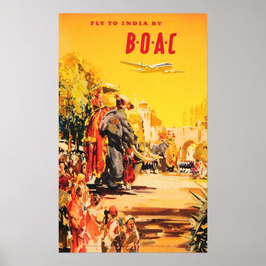 VLIEG NAAR INDIA door Feestdagen van BOAC Tours Ol Poster (Voorkant)