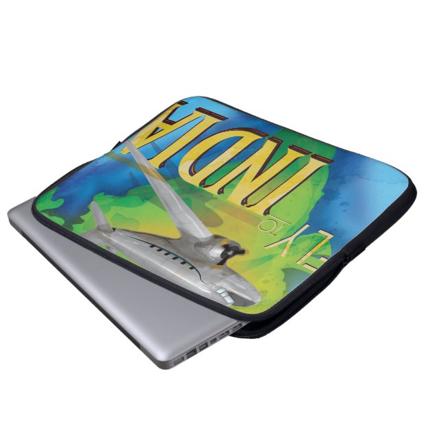 Vlieg naar India Laptop Sleeve (Voorkant onderkant)