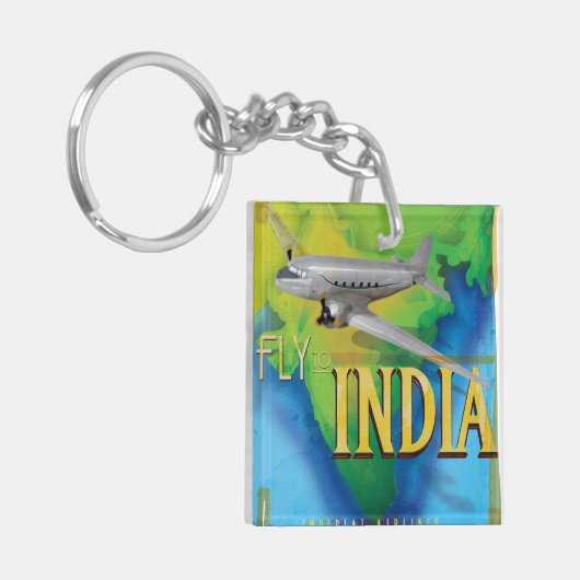 Vlieg naar India Sleutelhanger (Voorkant Links)
