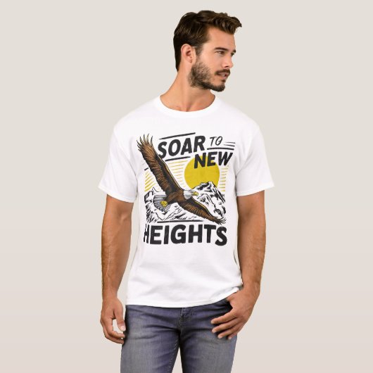 Vlieg naar New Heights: Inspirerend adelaar en ber T-shirt (Voorkant volledig)