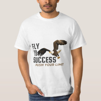 VLIEG NAAR SUCCES, DRUK UW GRENS T-SHIRT