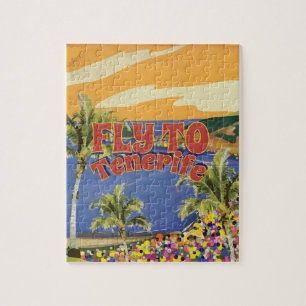Vlieg naar Tenerife Vintage Reisposter Legpuzzel