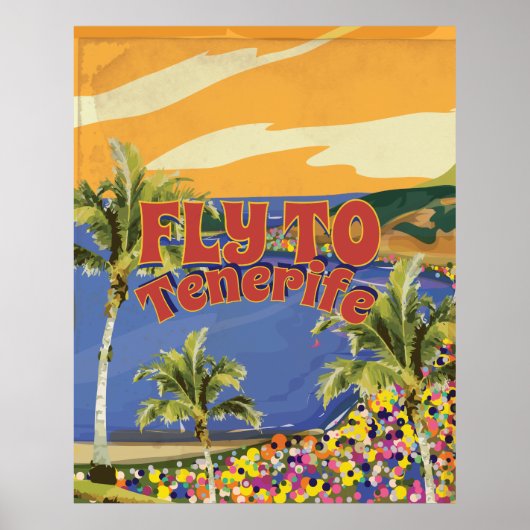 Vlieg naar Tenerife Vintage Reisposter Poster (Voorkant)