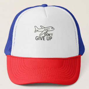 Vlieg naar voren - geef de minimalistische vliegtu trucker pet