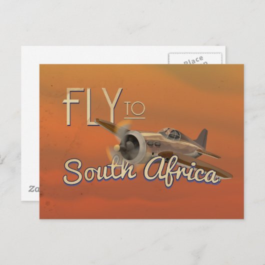  Vlieg naar Zuid-Afrika Reisposter Briefkaart (Voorkant / Achterkant)