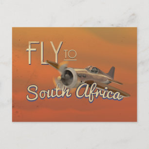  Vlieg naar Zuid-Afrika Reisposter Briefkaart