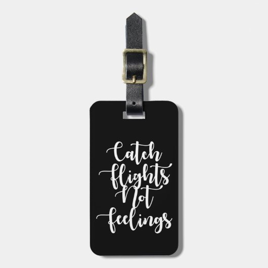 Vlieg niet-feestjes Citaat, zwart-wit Bagagelabel (Voorkant verticaal)