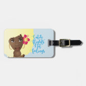 Vlieg niet gevierd als zwarte damesklankkerhaar bagagelabel (Voorkant horizontaal)