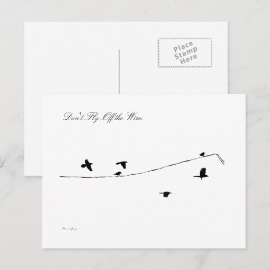 Vlieg niet van de draad briefkaart (Voorkant / Achterkant)