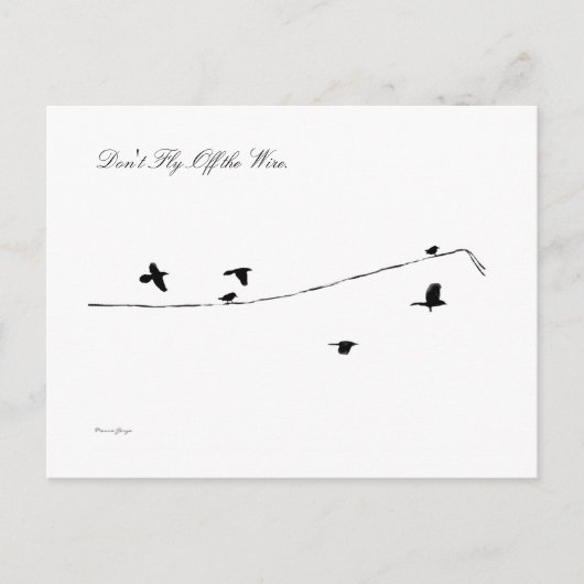 Vlieg niet van de draad briefkaart (Voorkant)