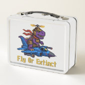 Vlieg Of Uitgestorven Pixel Art Dinosaur Pilot Fig (Achterkant)
