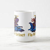Vlieg Of Uitgestorven Pixel Art Dinosaur Pilot Fig Magische Mok (Midden)