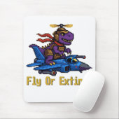 Vlieg Of Uitgestorven Pixel Art Dinosaur Pilot Fig Muismat (Met muis)