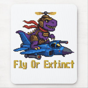 Vlieg Of Uitgestorven Pixel Art Dinosaur Pilot Fig Muismat