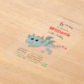 Vlieg op over Dragon Boy Kids verjaardagsfeestje Acryl Uitnodigingen (Laagn)