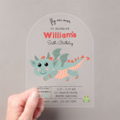 Vlieg op over Dragon Boy Kids verjaardagsfeestje Acryl Uitnodigingen (Insitu (Draagbaar))