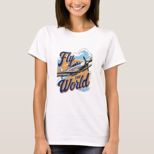 Vlieg over de wereld t-shirt (Voorkant)