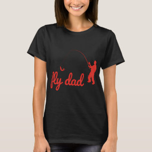 Vlieg Papa' Rode Visgrafiek T-shirt