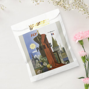 Vlieg Parijs Frankrijk Vintage Travel Poster Bedankzakje