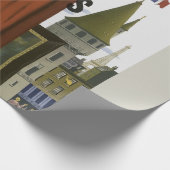 Vlieg Parijs Frankrijk Vintage Travel Poster Cadeaupapier (Hoek)