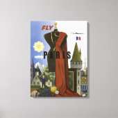 Vlieg Parijs Frankrijk Vintage Travel Poster Canvas Afdruk (Voorkant)
